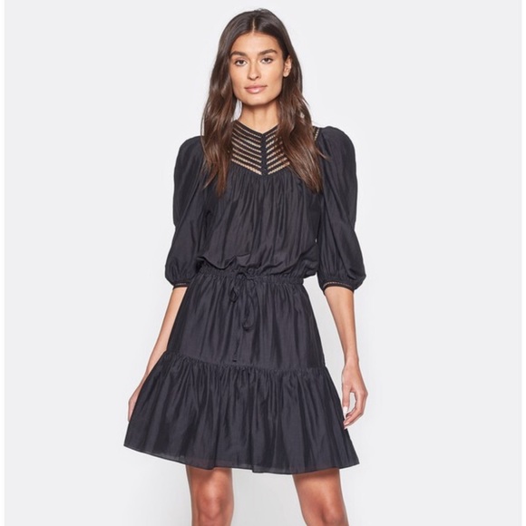 Joie Dresses & Skirts - Joie Mishika Dress caviar black NWT size Large RARE retail $348 GORGEOUS